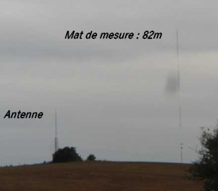Antenne de Crassous et mat de mesure