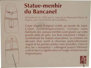 Menhir du Bancanel plaque