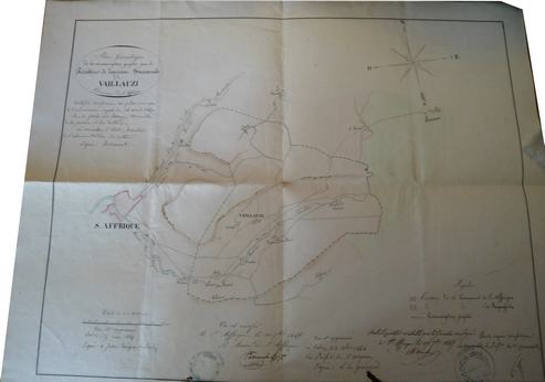 Plan de Vailhauzy en 1845